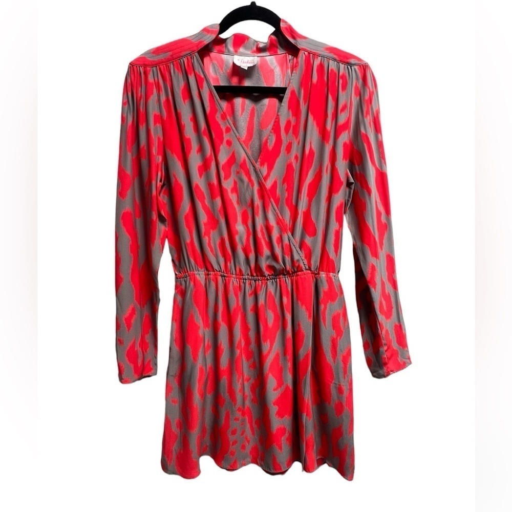 PARKER Women’s Red Spot Long Sleeve Silk Dress - Size Small